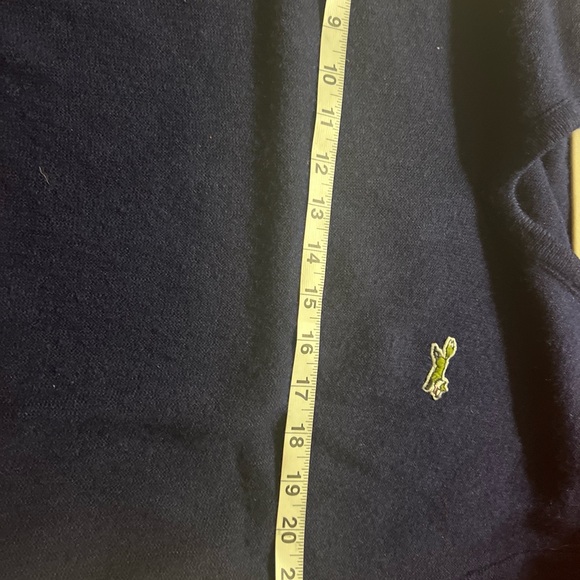 The Fox Sweater Mens Sz M  V Neck Long Sleeve Blue Wool Blend Vintage C - Picture 7 of 7